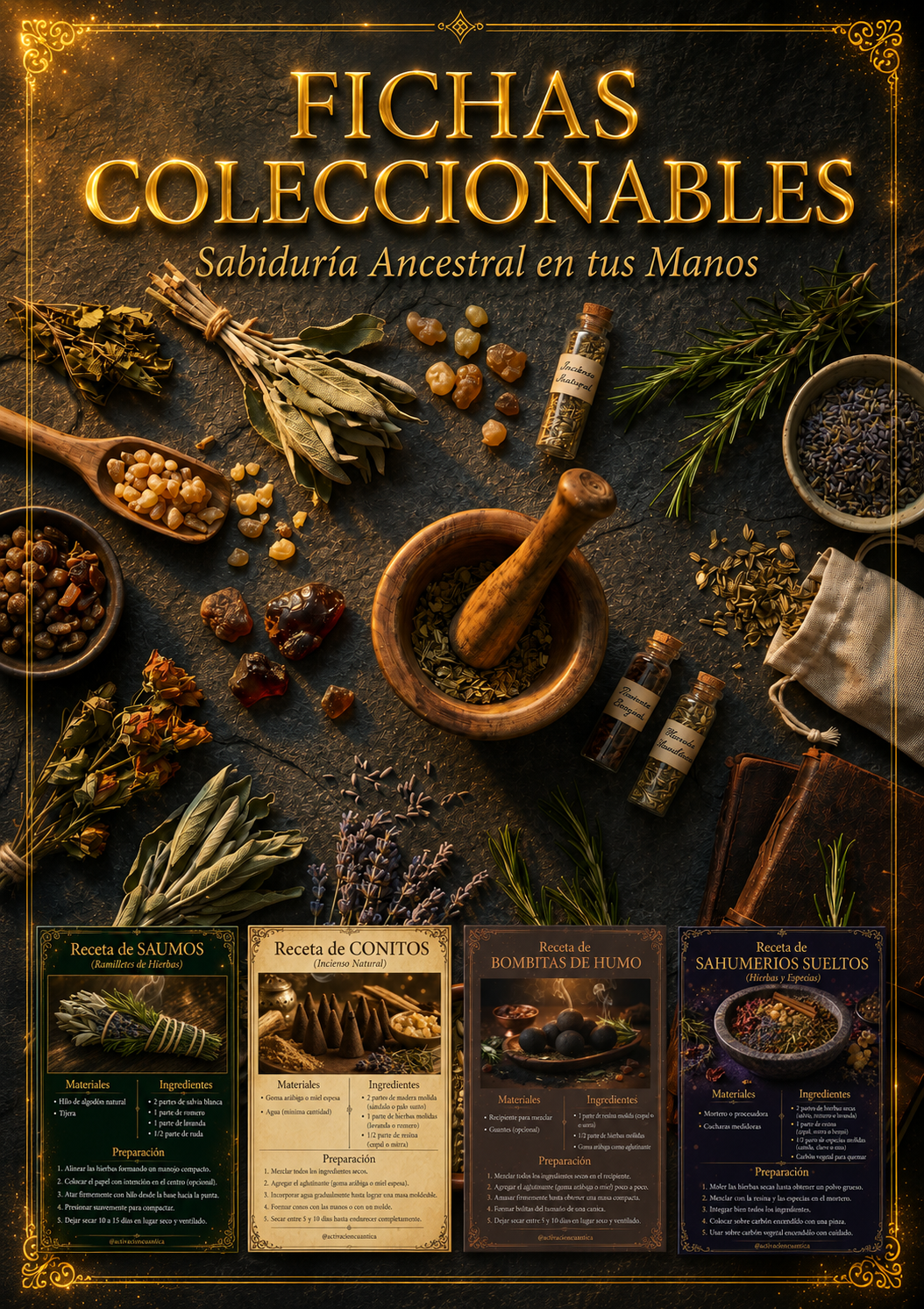 Fichas Coleccionables de Hierbas Sagradas